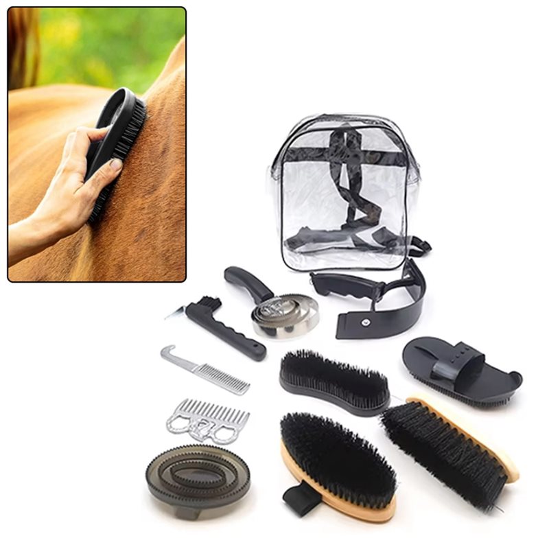 طقم العناية بالخيول (10 قطع)،  - مراجعة Grooming Kit Horse وسعره